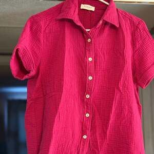 Bohme Benji Cotton Gauze Top in Slate Blue - FINAL SALE